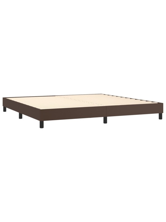Box spring postel s matrací hnědá 200x200 cm umělá kůže