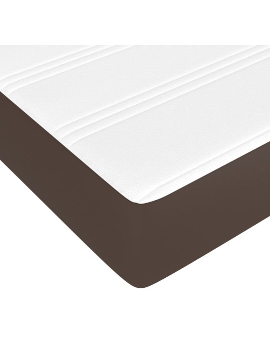 Box spring postel s matrací hnědá 200x200 cm umělá kůže