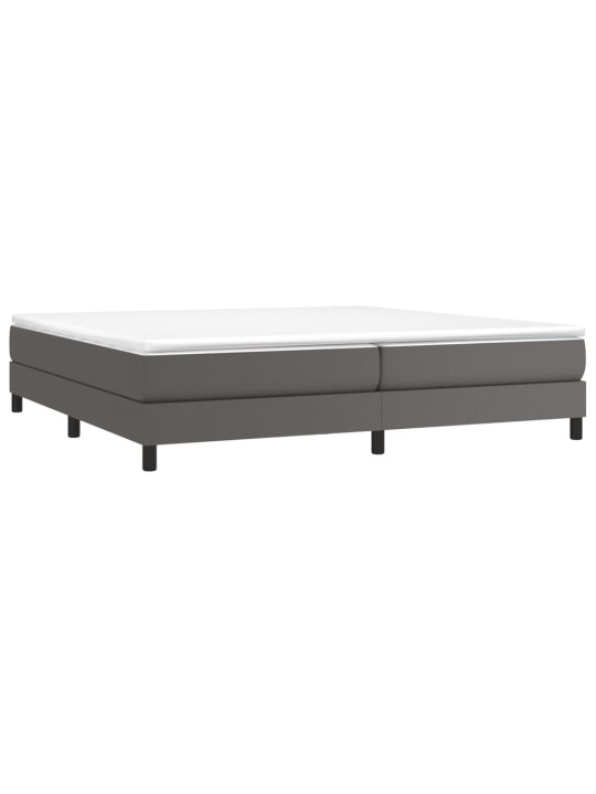 Box spring postel s matrací šedá 200x200 cm umělá kůže