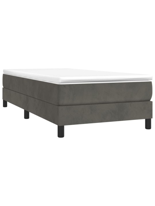 Box spring postel s matrací tmavě šedá 80 x 200 cm samet