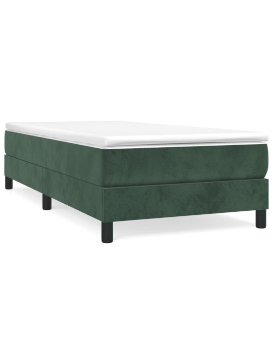 Box spring postel s matrací tmavě zelená 80 x 200 cm samet