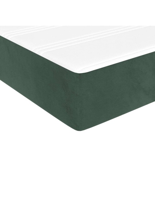 Box spring postel s matrací tmavě zelená 80 x 200 cm samet
