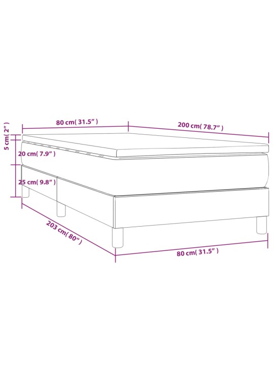 Box spring postel s matrací tmavě zelená 80 x 200 cm samet