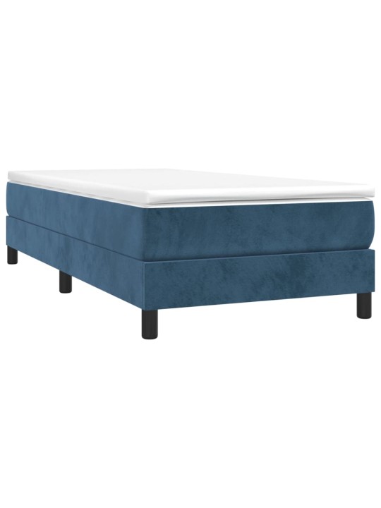 Box spring postel s matrací tmavě modrá 80 x 200 cm samet