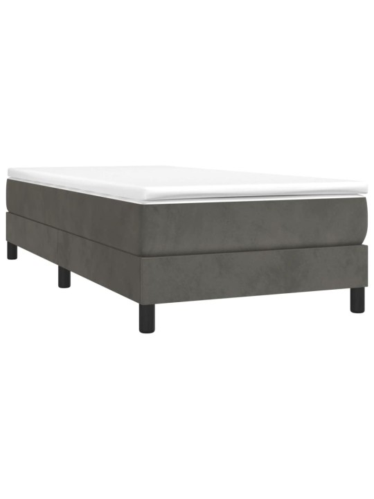 Box spring postel s matrací tmavě šedá 90x190 cm samet