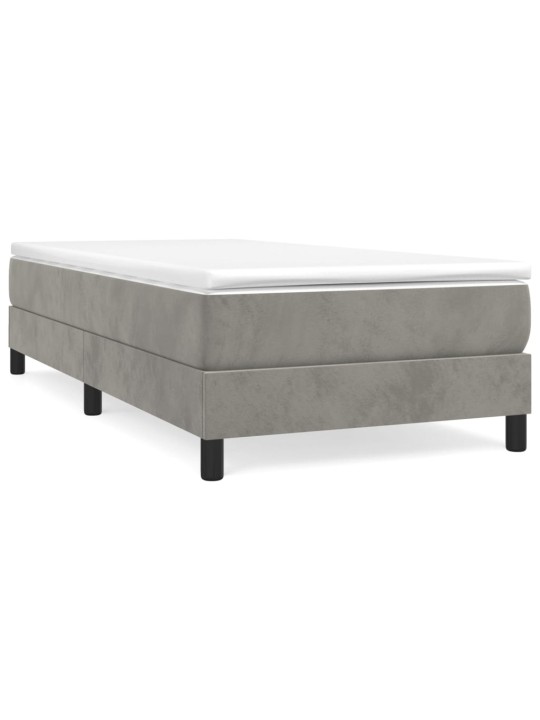 Box spring postel s matrací světle šedá 90x200 cm samet