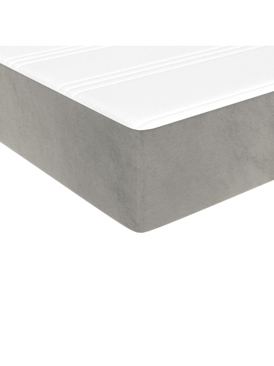 Box spring postel s matrací světle šedá 90x200 cm samet