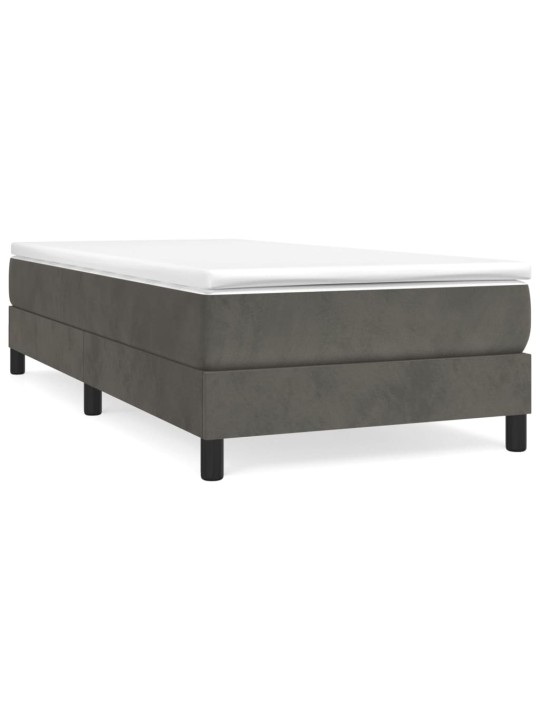 Box spring postel s matrací tmavě šedá 90x200 cm samet