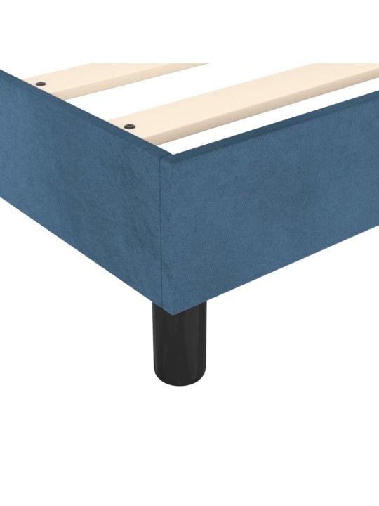 Box spring postel s matrací tmavě modrá 90x200 cm samet