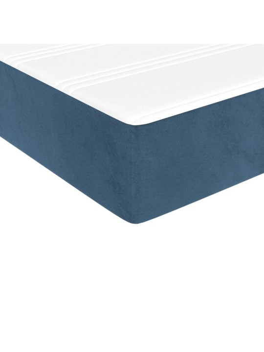 Box spring postel s matrací tmavě modrá 90x200 cm samet