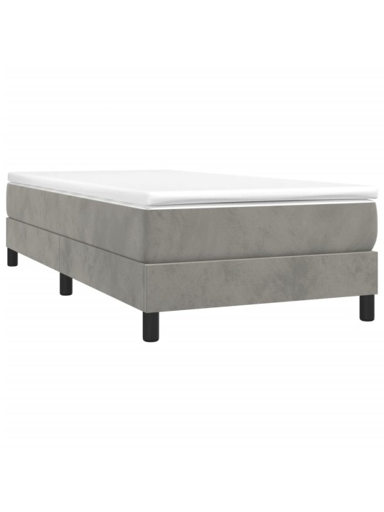 Box spring postel s matrací světle šedá 100x200 cm samet