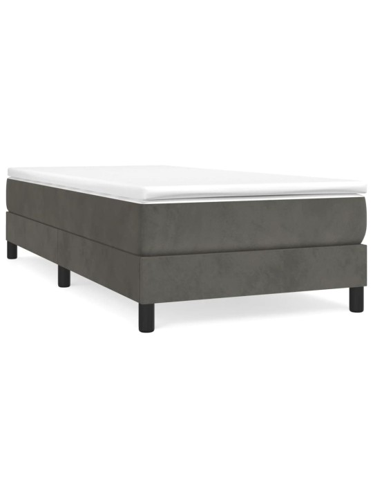 Box spring postel s matrací tmavě šedá 100x200 cm samet