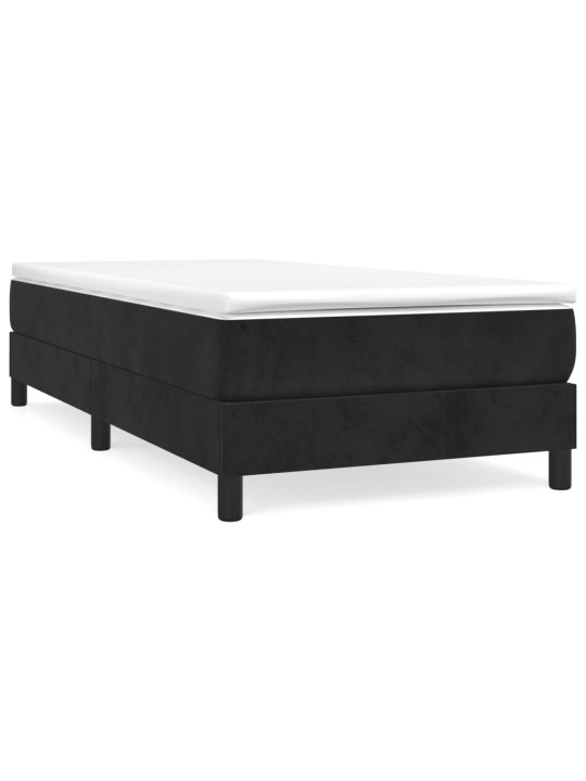 Box spring postel s matrací černá 100x200 cm samet