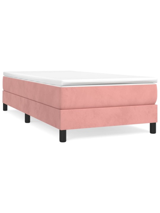 Box spring postel s matrací růžová 100x200 cm samet
