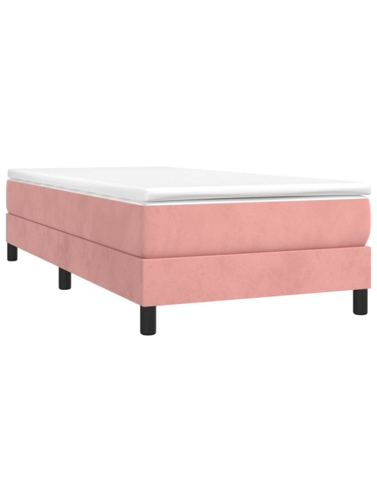 Box spring postel s matrací růžová 100x200 cm samet