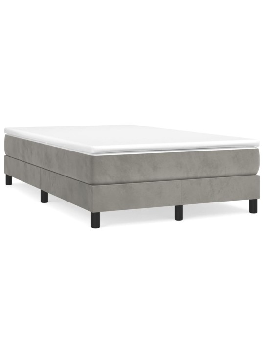 Box spring postel s matrací světle šedá 120 x 200 cm samet