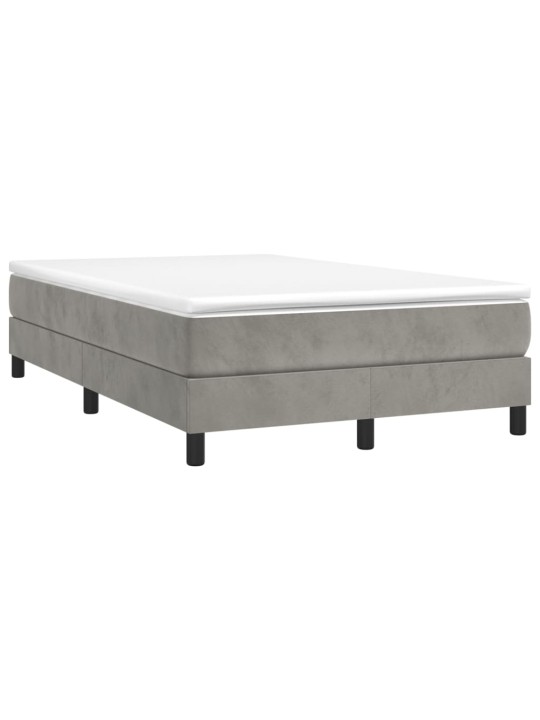 Box spring postel s matrací světle šedá 120 x 200 cm samet
