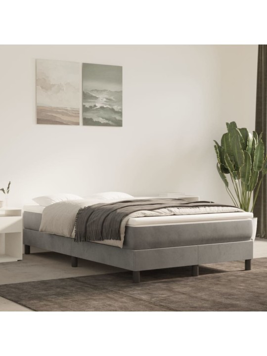 Box spring postel s matrací světle šedá 120 x 200 cm samet
