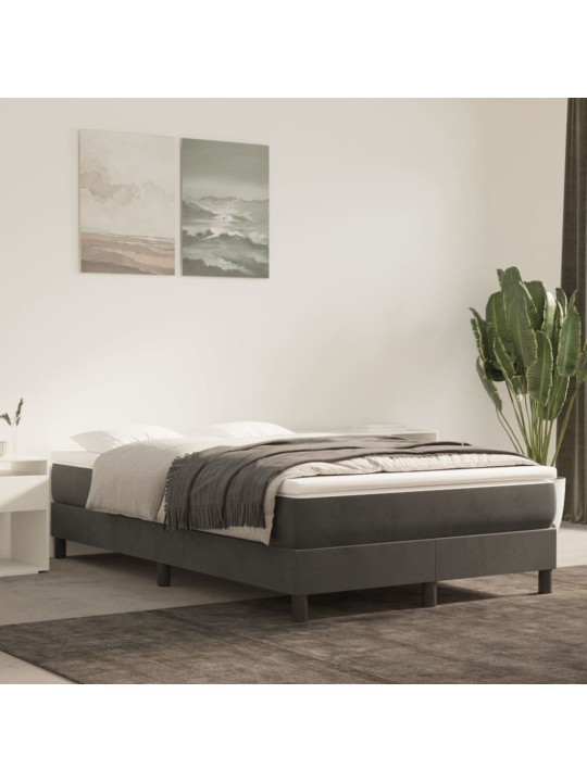 Box spring postel s matrací tmavě šedá 120 x 200 cm samet