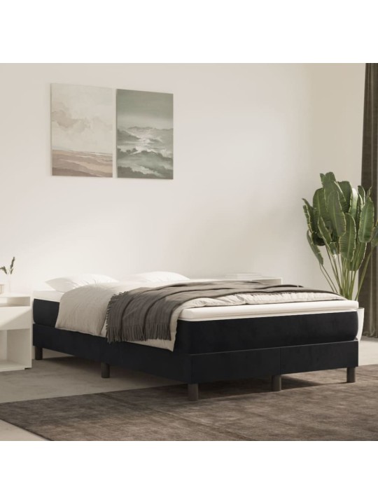Box spring postel s matrací černá 120 x 200 cm samet