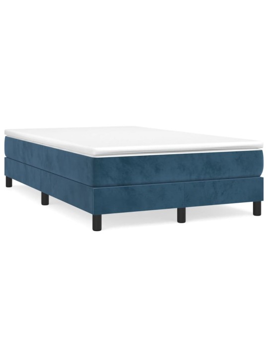Box spring postel s matrací tmavě modrá 120 x 200 cm samet