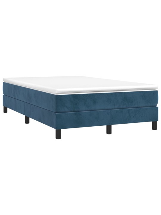 Box spring postel s matrací tmavě modrá 120 x 200 cm samet