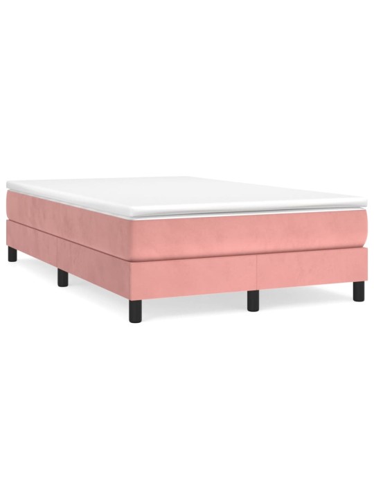 Box spring postel s matrací růžová 120 x 200 cm samet