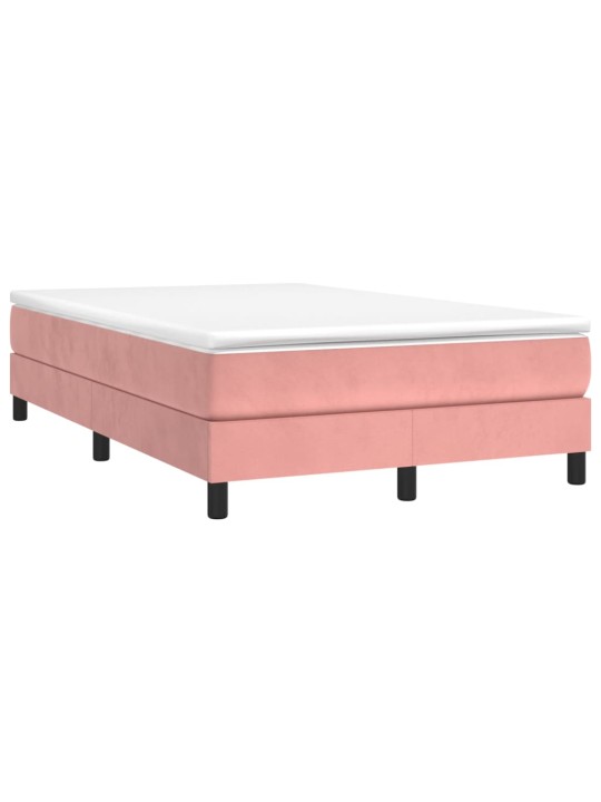Box spring postel s matrací růžová 120 x 200 cm samet