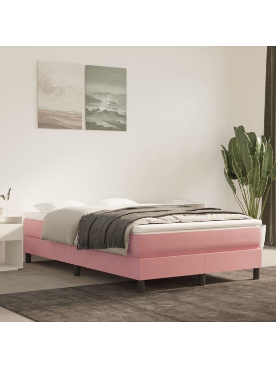 Box spring postel s matrací růžová 120 x 200 cm samet