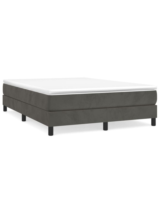 Box spring postel s matrací tmavě šedý 140 x 190 cm samet