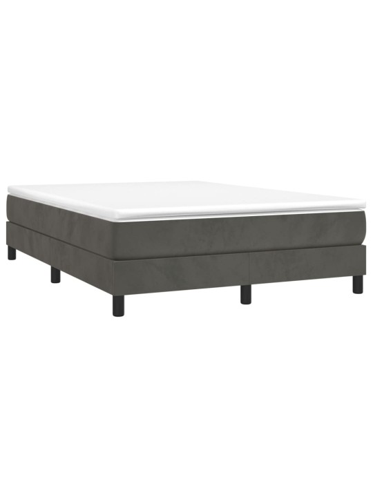 Box spring postel s matrací tmavě šedý 140 x 190 cm samet