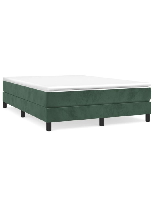 Box spring postel s matrací tmavě zelená 140x190 cm samet