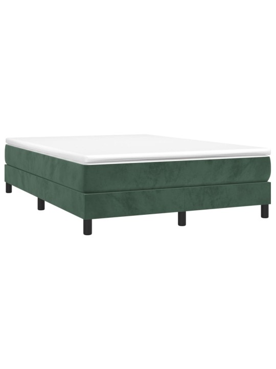 Box spring postel s matrací tmavě zelená 140x190 cm samet