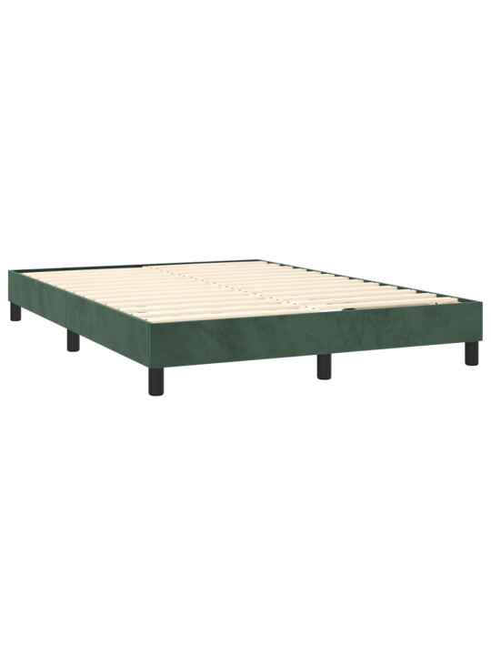 Box spring postel s matrací tmavě zelená 140x190 cm samet