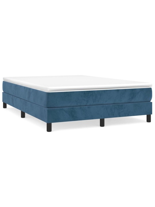 Box spring postel s matrací tmavě modrá 140x190 cm samet