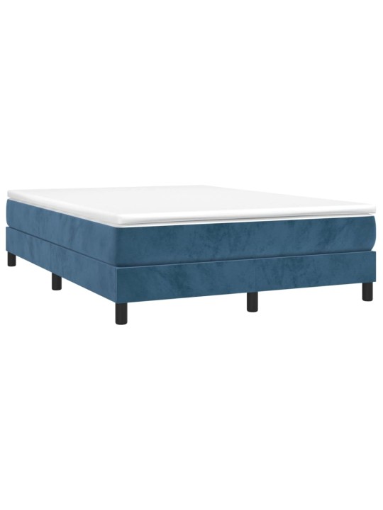 Box spring postel s matrací tmavě modrá 140x190 cm samet