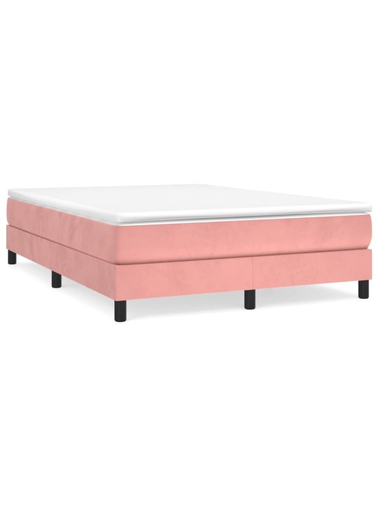 Box spring postel s matrací růžová 140x190 cm samet