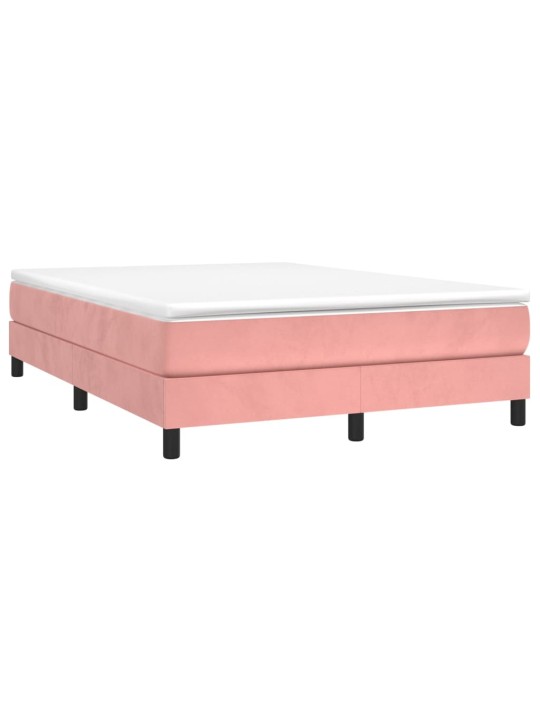 Box spring postel s matrací růžová 140x190 cm samet