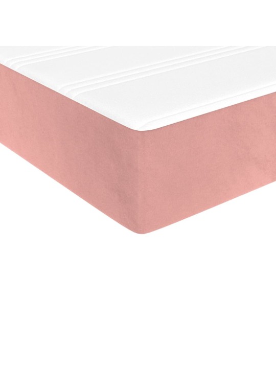 Box spring postel s matrací růžová 140x190 cm samet