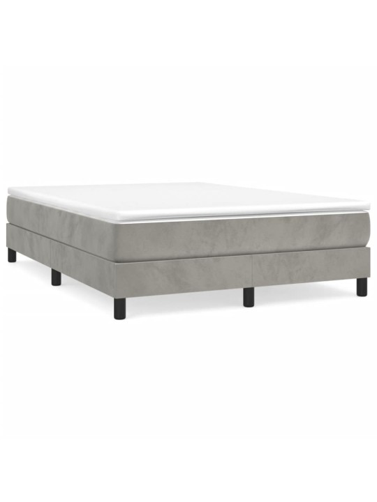 Box spring postel s matrací světle šedá 140x200 cm samet