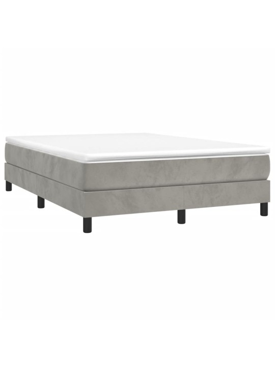 Box spring postel s matrací světle šedá 140x200 cm samet