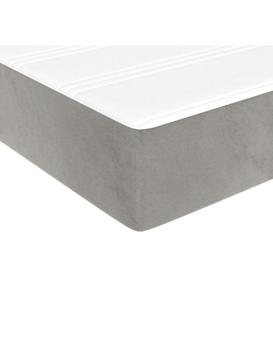 Box spring postel s matrací světle šedá 140x200 cm samet