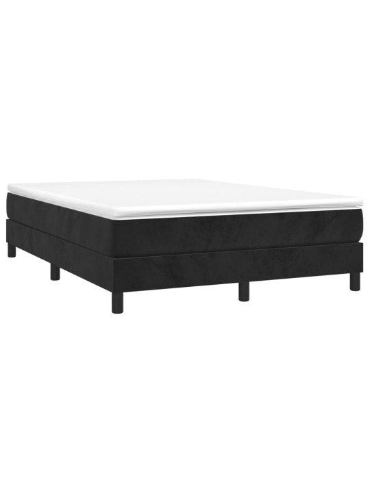 Box spring postel s matrací černá 140x200 cm samet