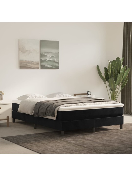 Box spring postel s matrací černá 140x200 cm samet