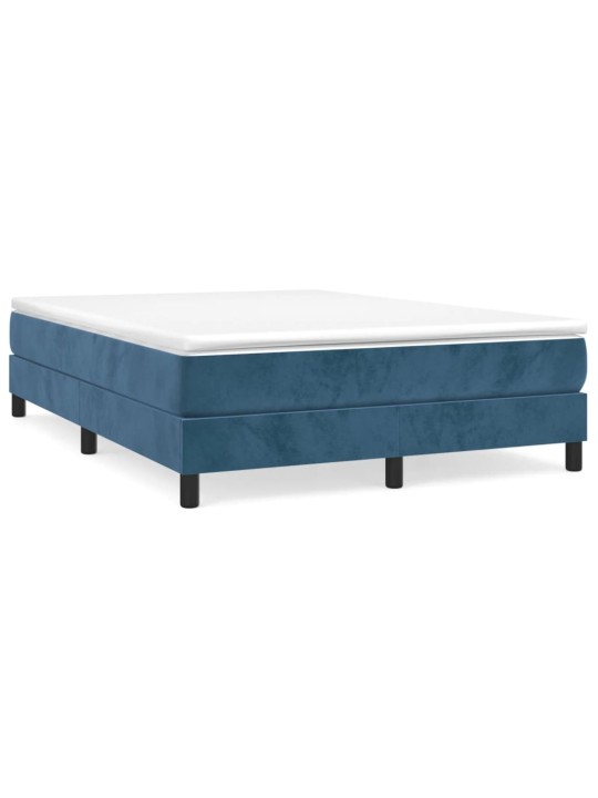 Box spring postel s matrací tmavě modrá 140x200 cm samet