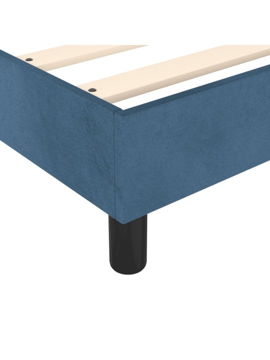 Box spring postel s matrací tmavě modrá 140x200 cm samet