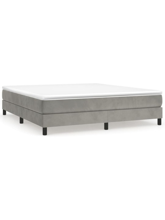 Box spring postel s matrací světle šedá 160x200 cm samet