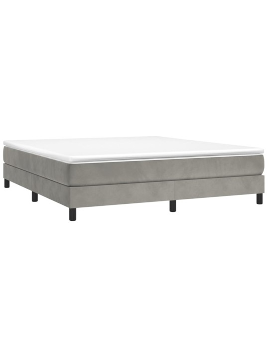 Box spring postel s matrací světle šedá 160x200 cm samet