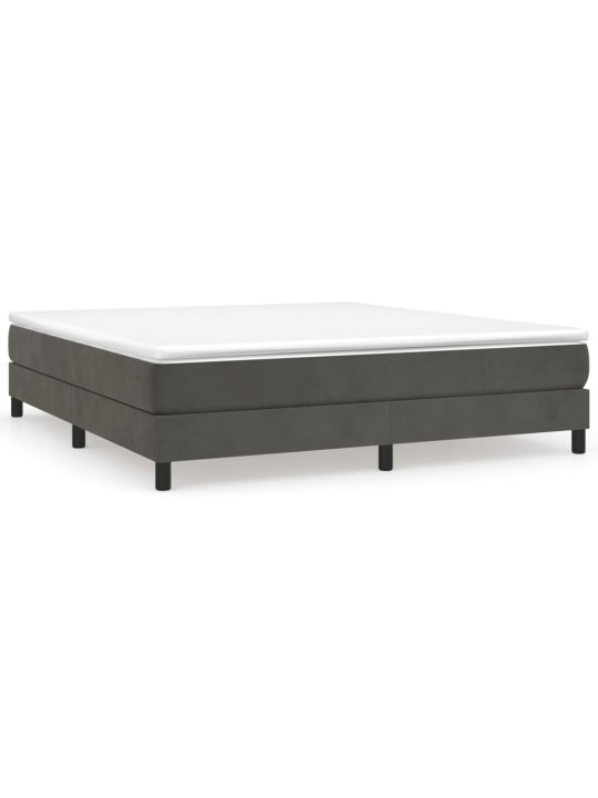 Box spring postel s matrací tmavě šedá 160x200 cm samet