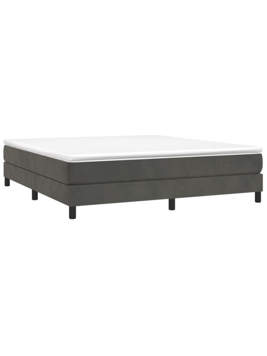 Box spring postel s matrací tmavě šedá 160x200 cm samet